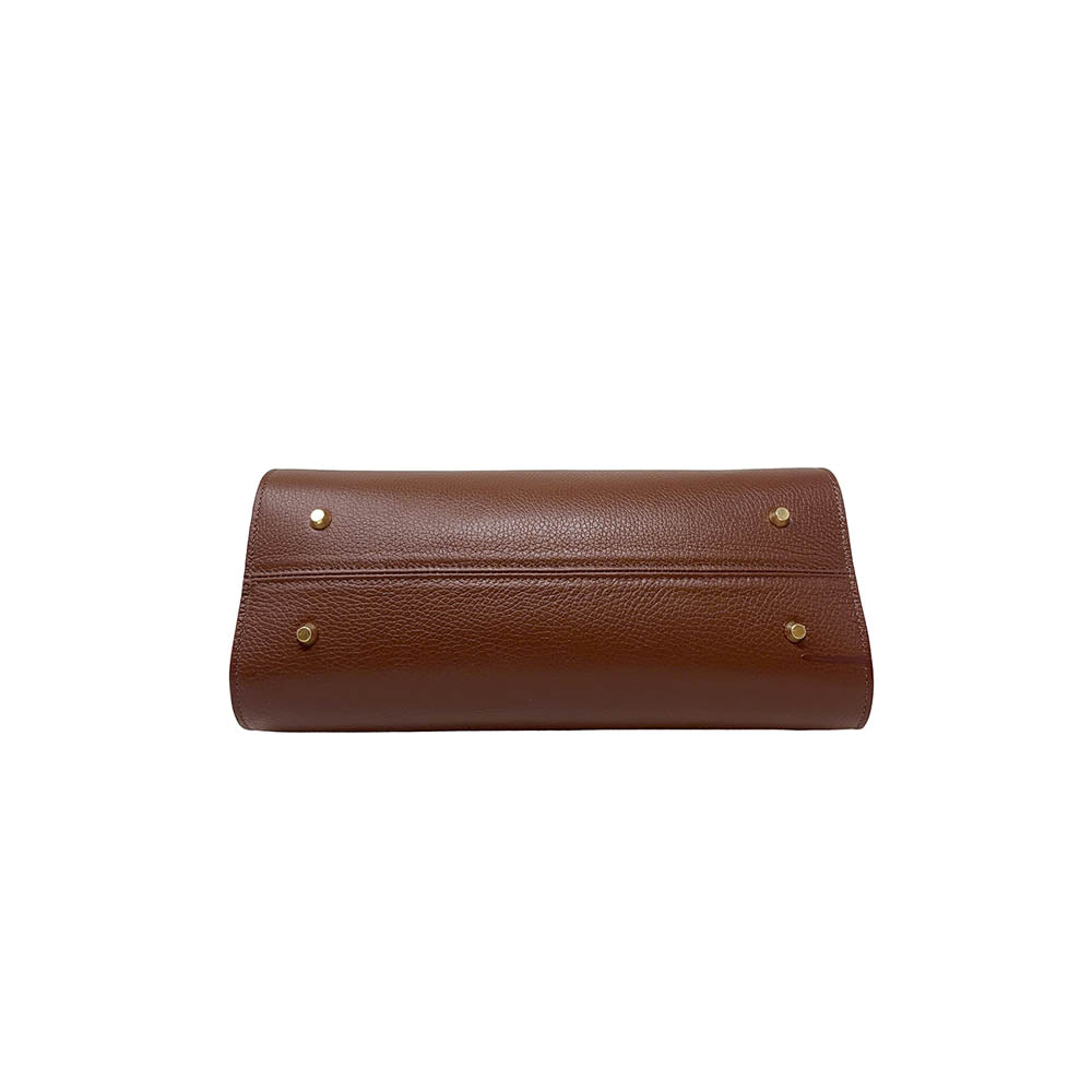 Elegant Women's Handbag with Bamboo Handle in Crumpled Leather - ART. K101