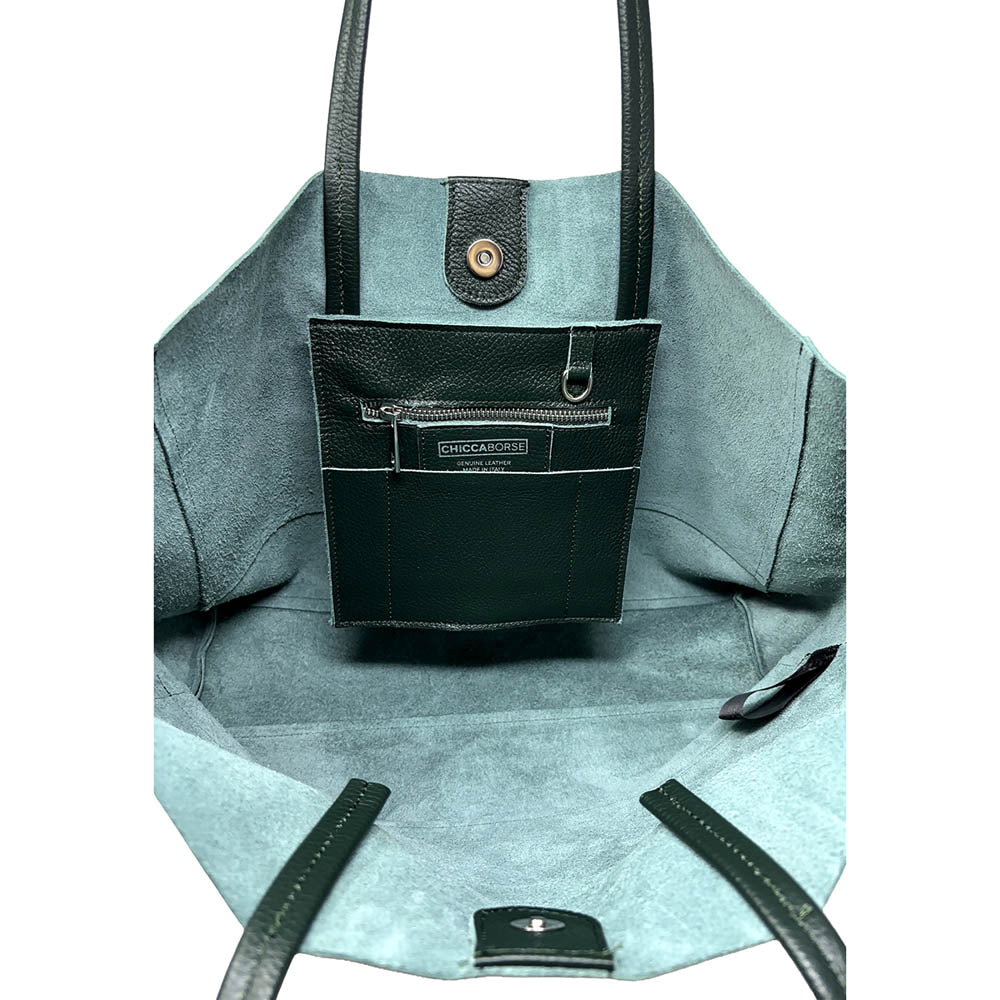 Women's Leather Dollar Shoulder Shopper Bag - ART. K102