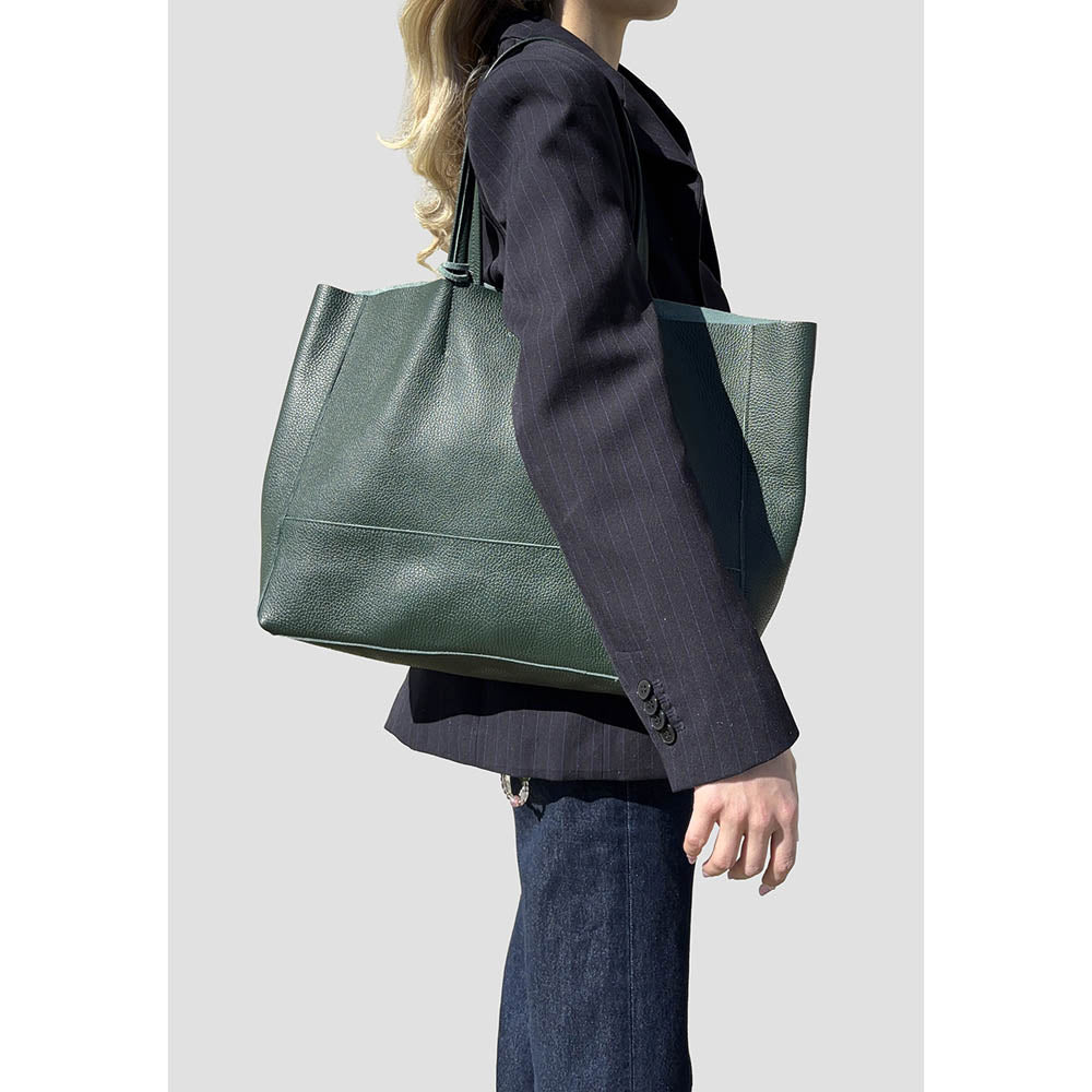 Women's Leather Dollar Shoulder Shopper Bag - ART. K102