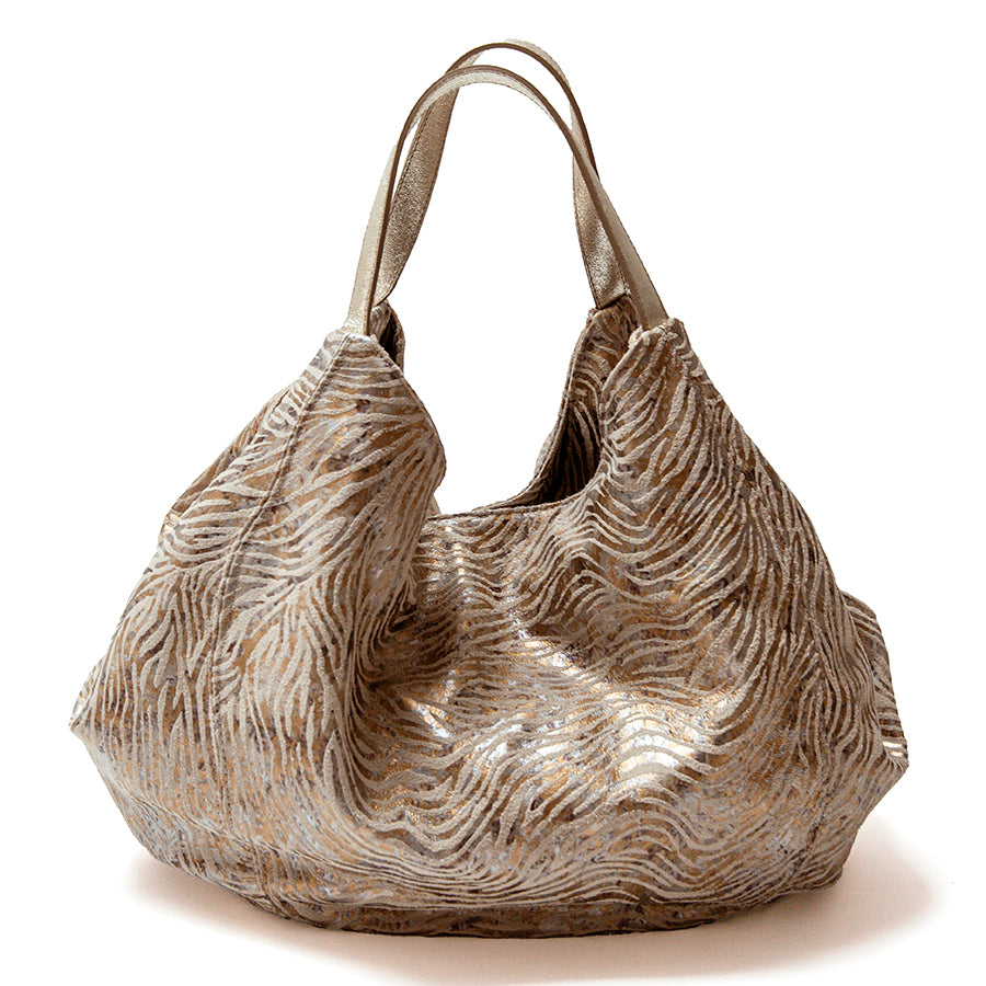 KENYA MAXI - Zebra Print Leather Bag