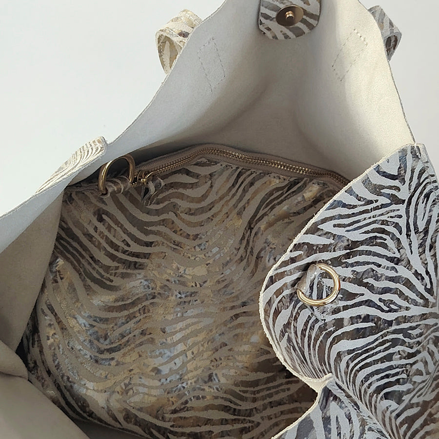 KENYA - Zebra Print Leather Shopping