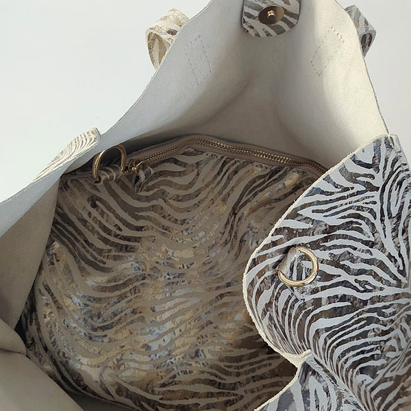 KENYA - Zebra Print Leather Shopping