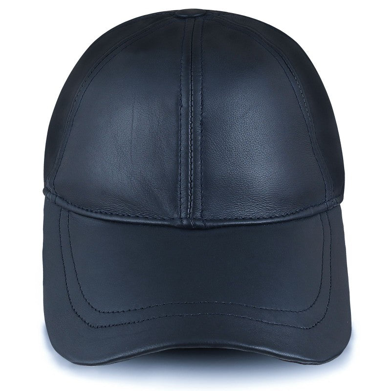 Donkerblauwe Leren Pet