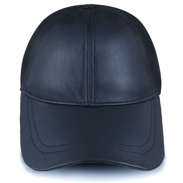 Donkerblauwe Leren Pet