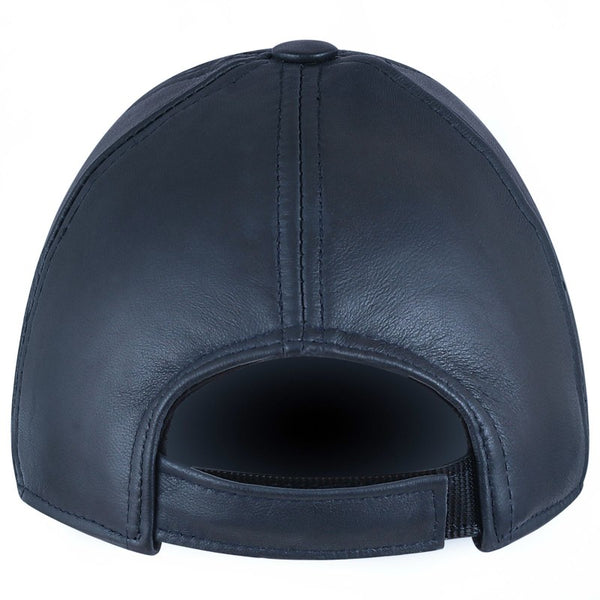 Gorra de cuero azul oscuro unisex