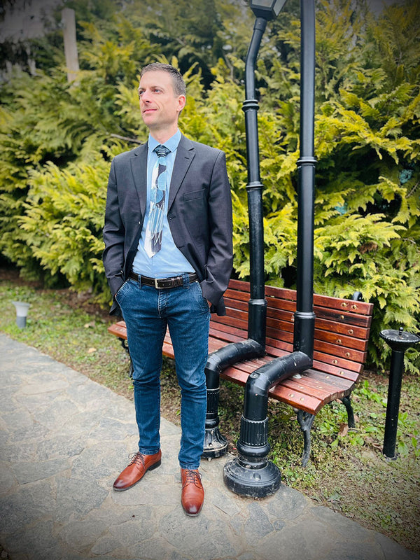 Silk Tie "Black Gray Dot"