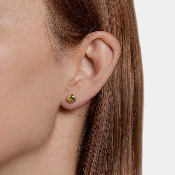 Yellow gold plated silver stud earrings LC108