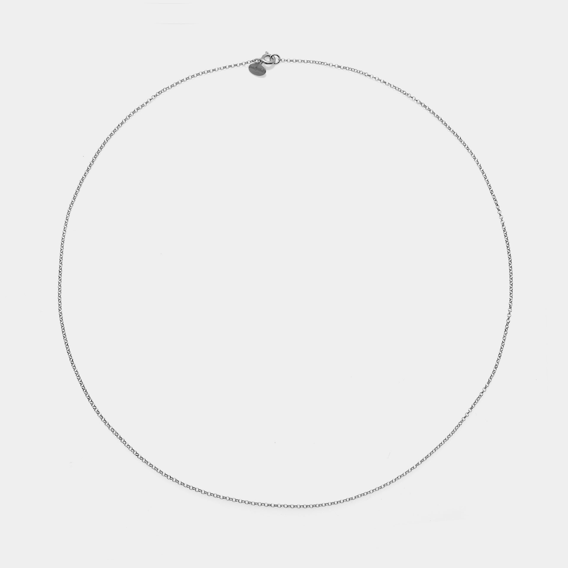 ROLO' DIAMANTATED chain in rhodium-plated silver