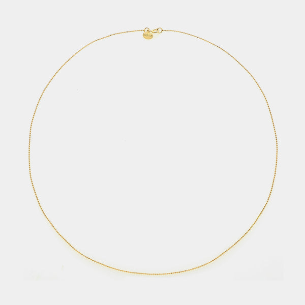 Diamond Ball Chain in Gold-Plated Silver