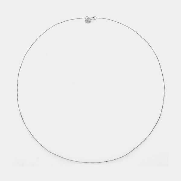 Rhodium-plated BALL CHAIN necklace in silver
