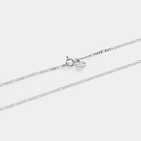 FIGARO chain in rhodium-plated silver