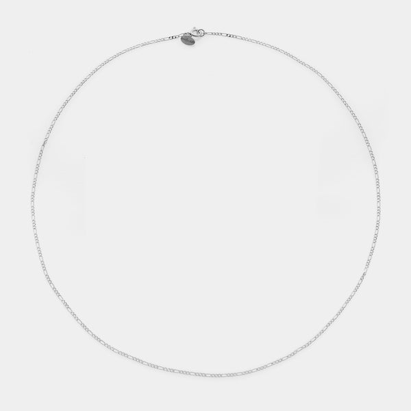 FIGARO chain in rhodium-plated silver