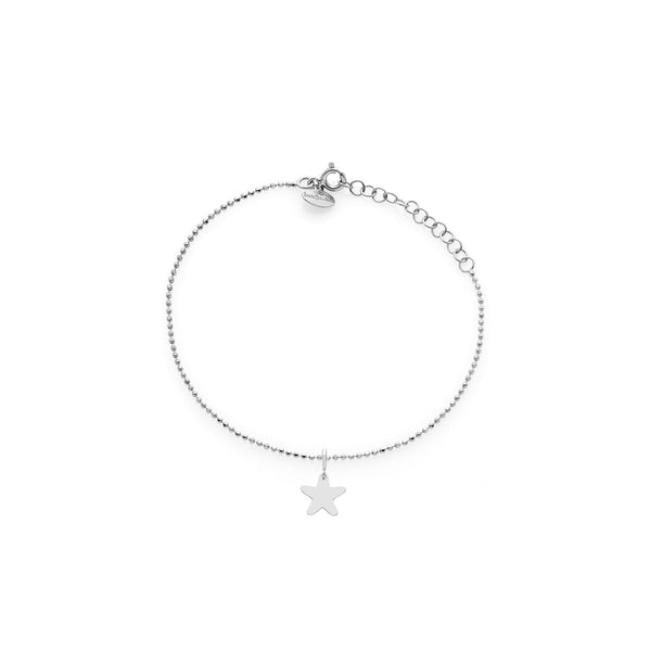 Diamond Ball Chain Bracelet in Rhodium-Plated Silver ref. LC176