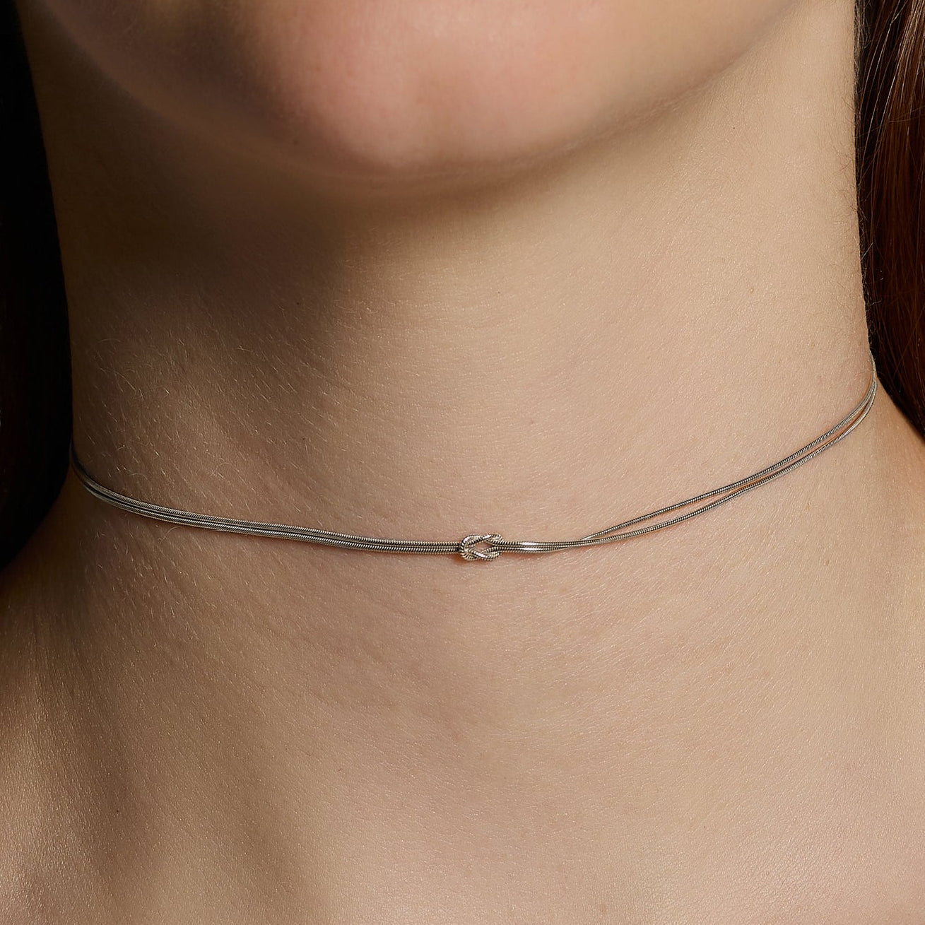 Soft Infinity Choker Necklace in 925 Silver