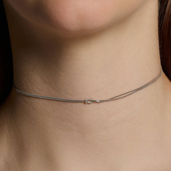 Collar Choker Soft Infinity en Plata de 925