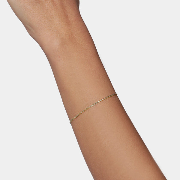 TORCHON DIAMOND LINK Bracelet in Gold-Plated Silver ref. LC198