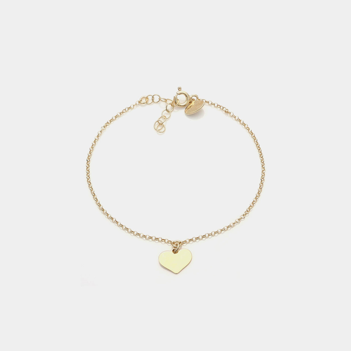 Gold-plated silver bracelet with classic heart pendant