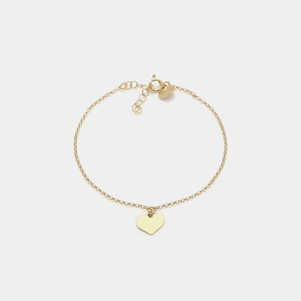 Gold-plated silver bracelet with classic heart pendant