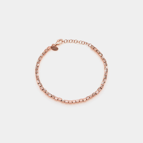 Silver bracelet plated with rose gold ref. LC22