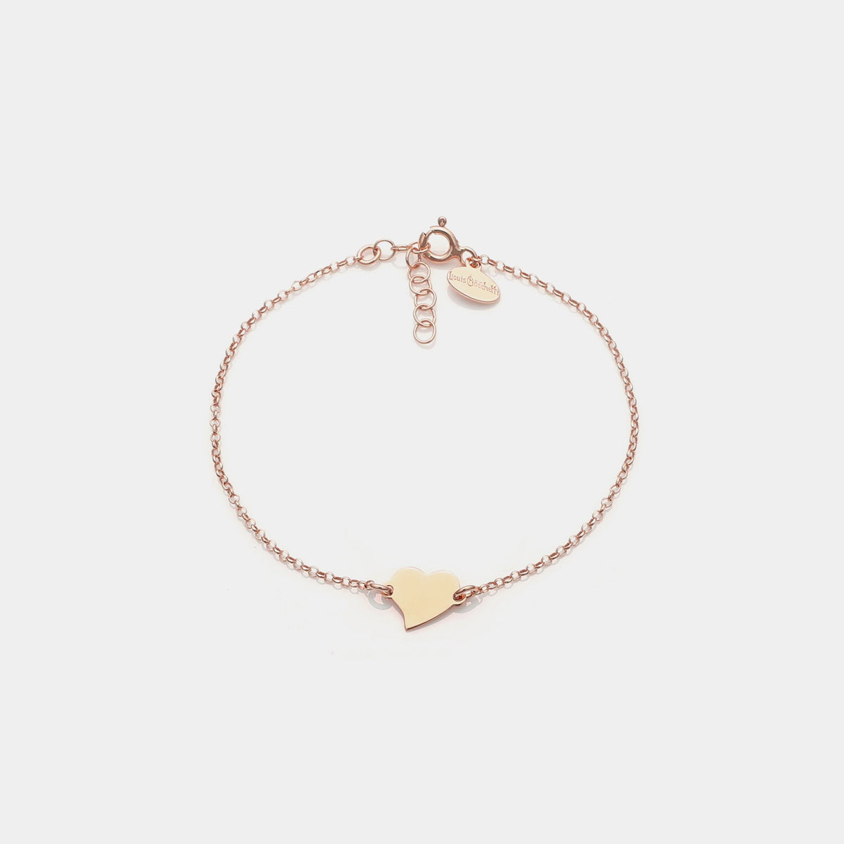Rose gold silver bracelet with twisted heart centerpiece
