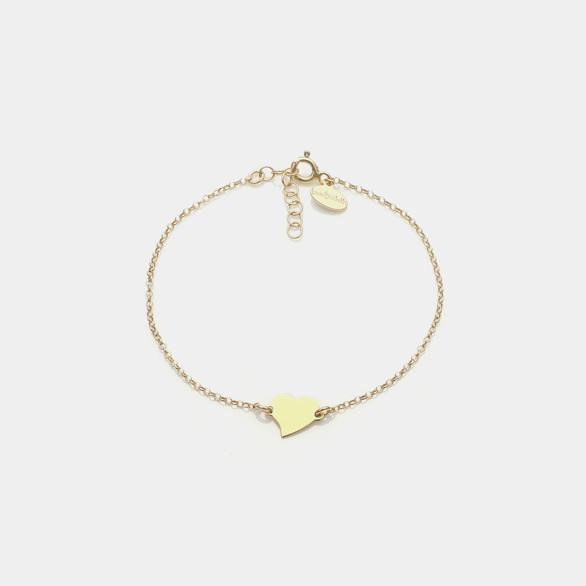Gold-plated silver bracelet with twisted heart centerpiece
