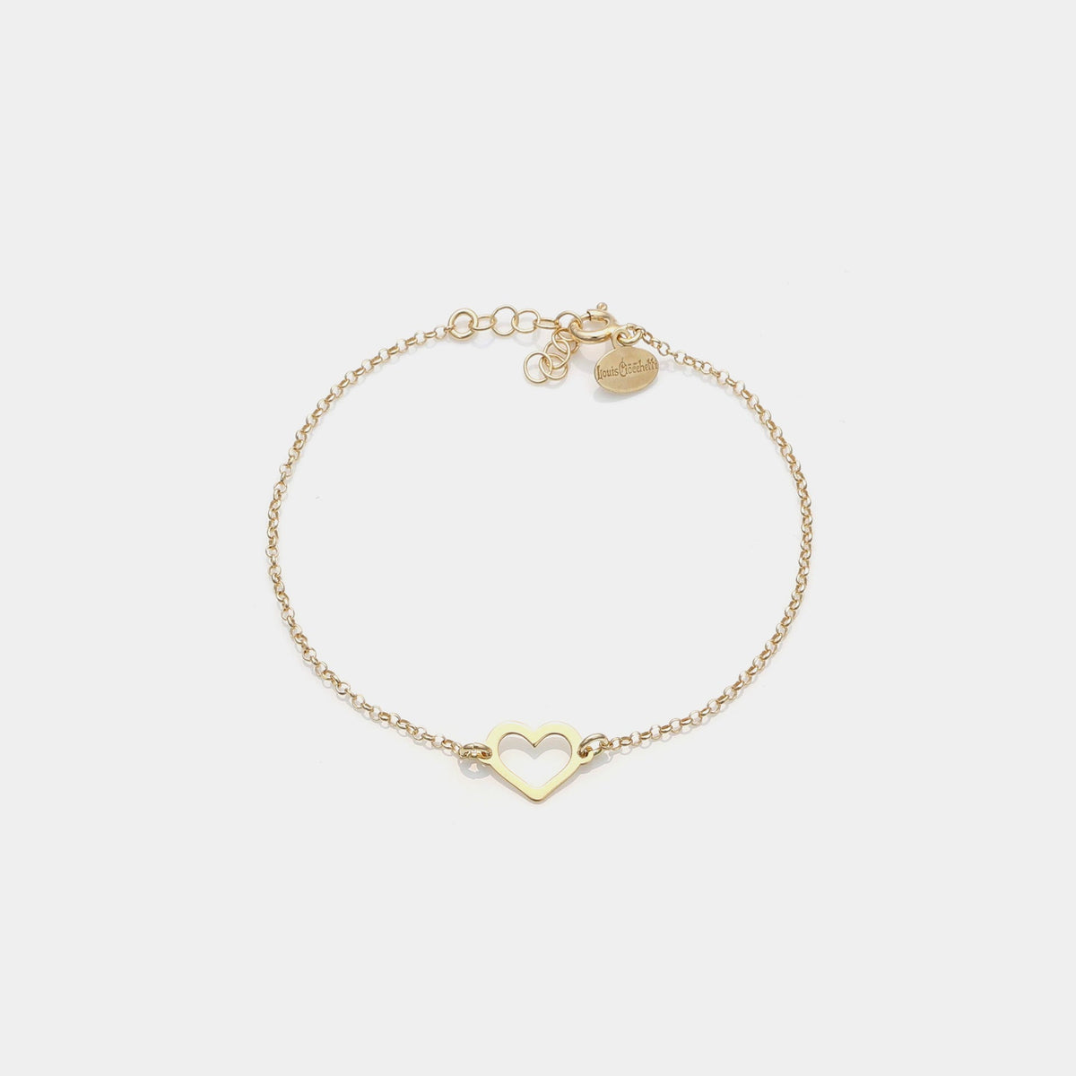 Gold-plated silver bracelet with pierced heart centerpiece