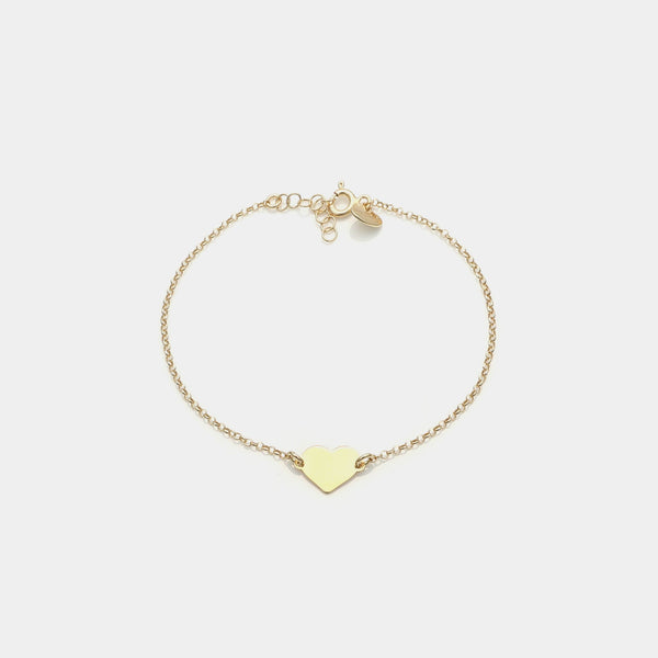 Gold-plated silver bracelet with classic heart centerpiece