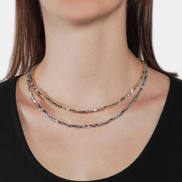 Rhodium-plated silver necklace ref. LC26