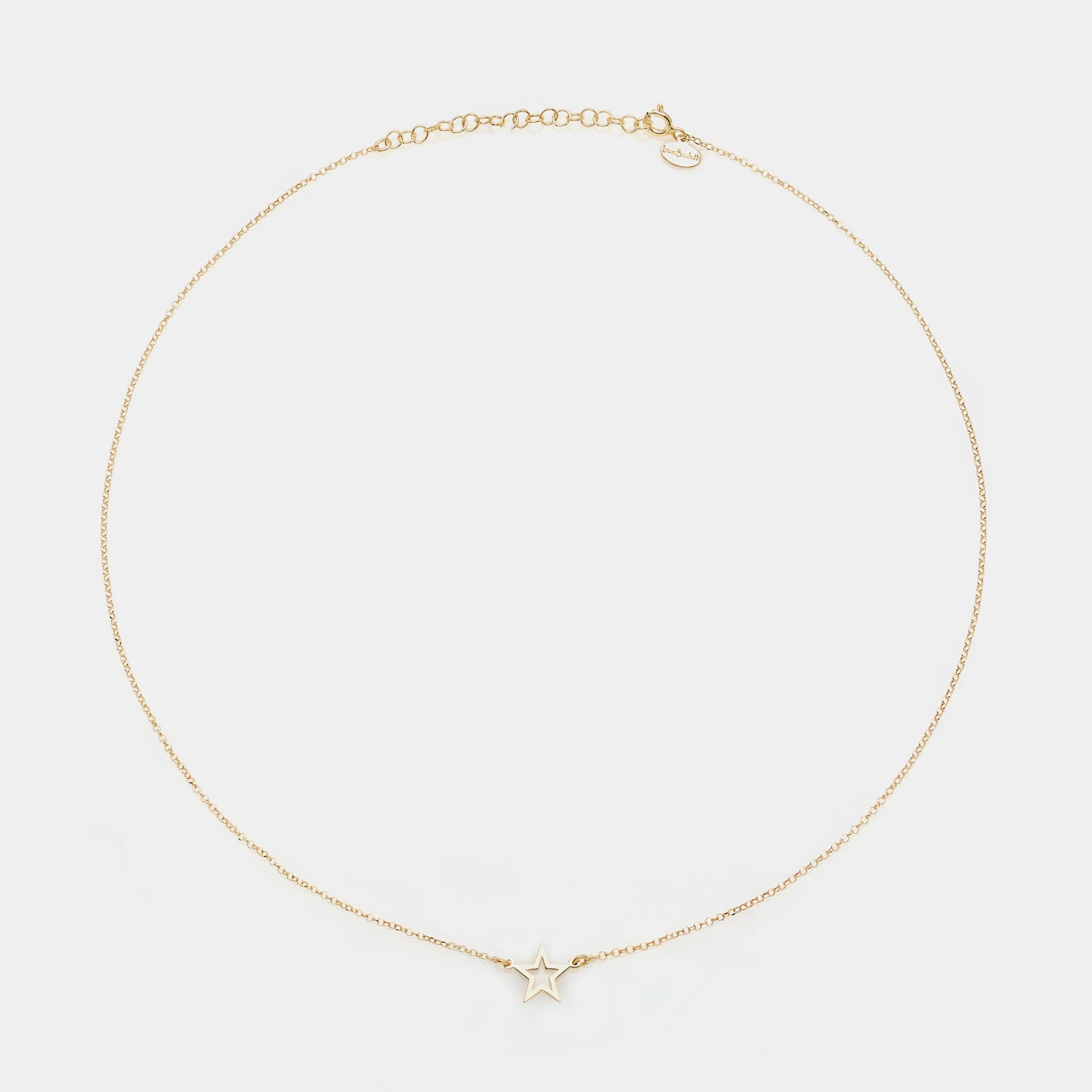 Gold-plated silver necklace with pierced star centerpiece
