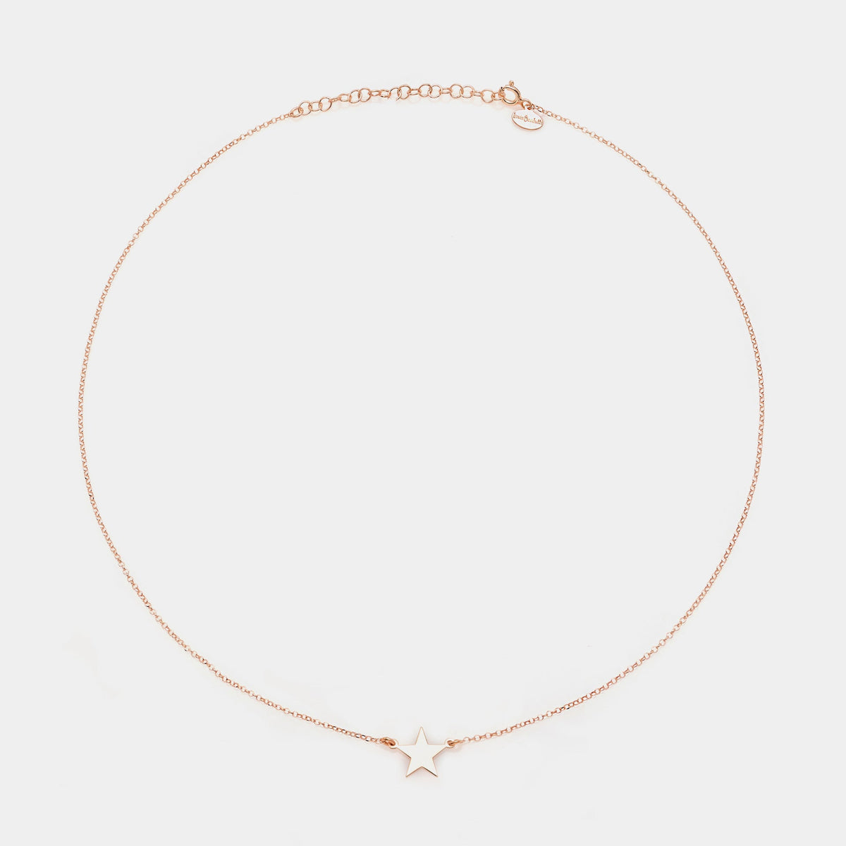 Rose gold silver necklace with star centerpiece