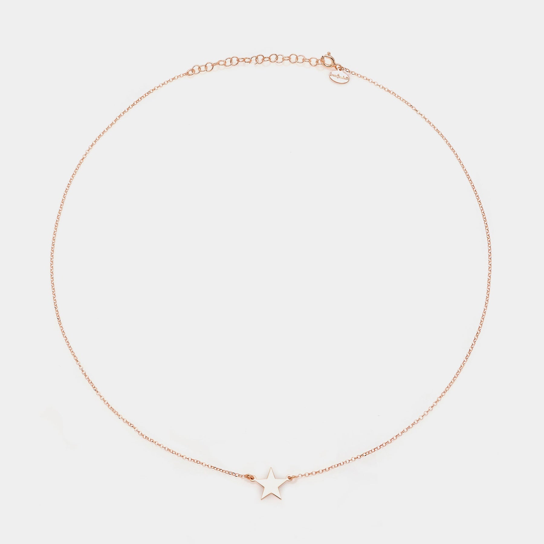 Rose gold silver necklace with star centerpiece