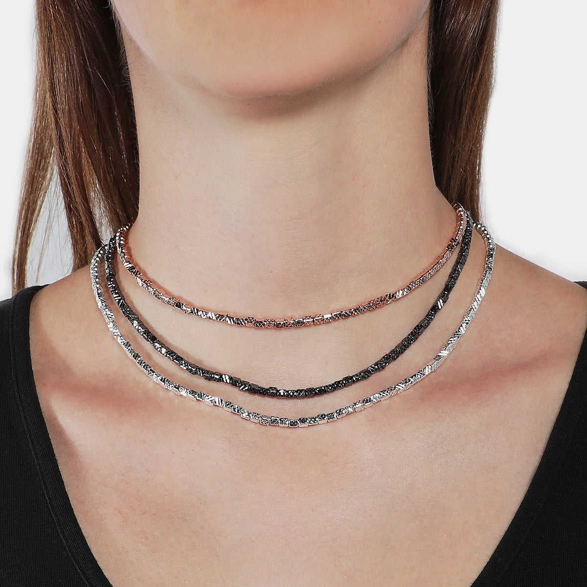 Rose gold plated silver necklace ref. LC28