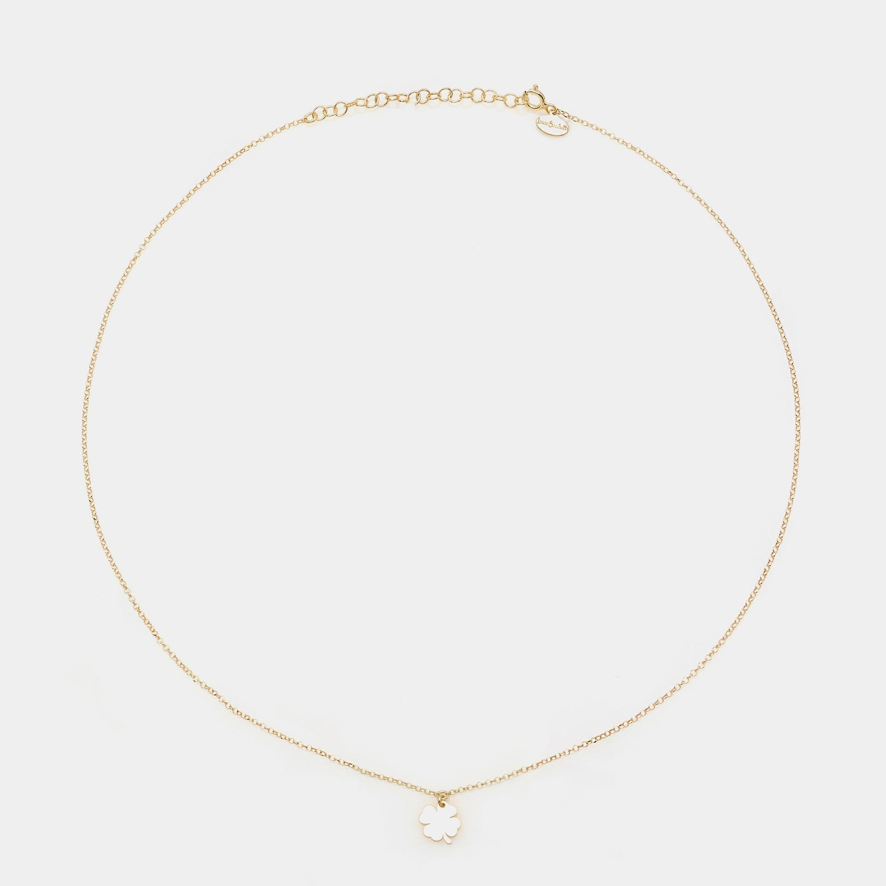 Gold-plated silver necklace with a clover pendant