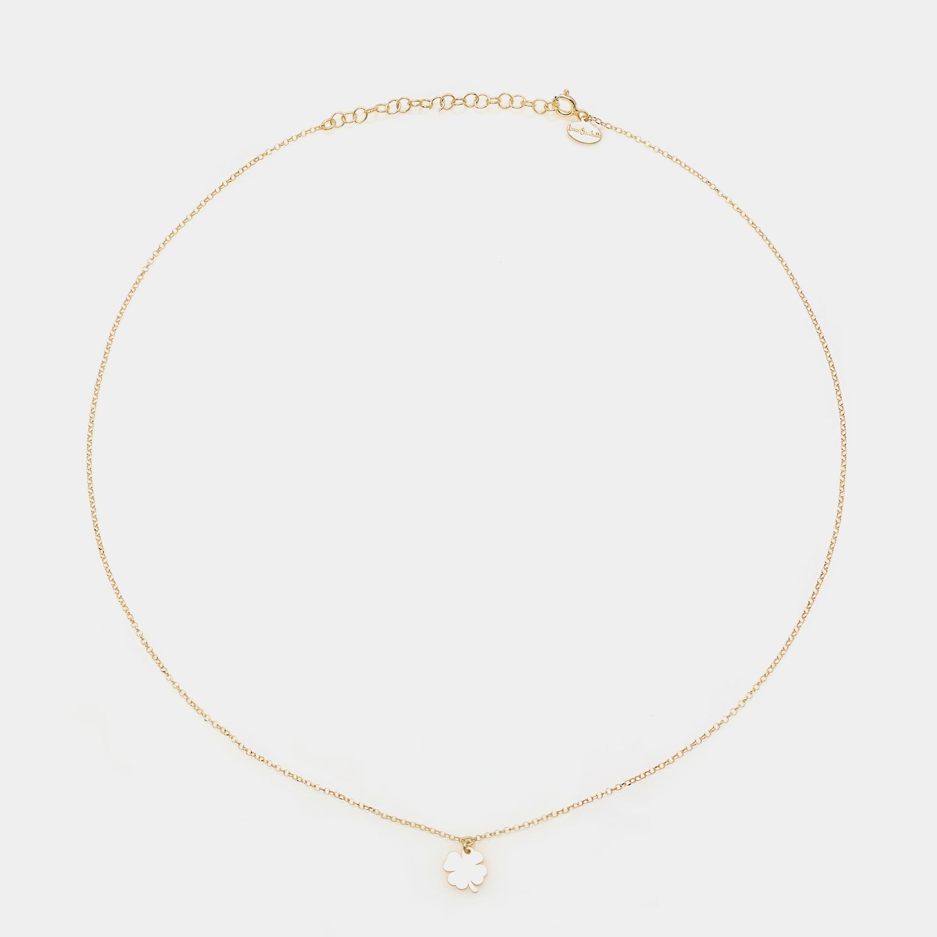 Gold-plated silver necklace with a clover pendant