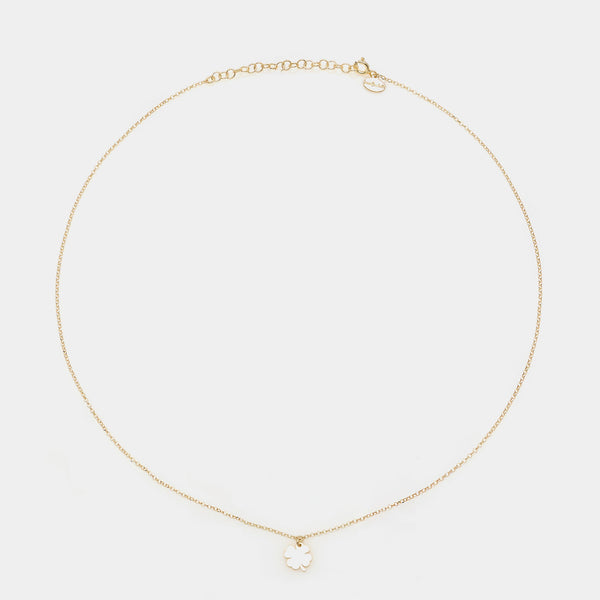 Gold-plated silver necklace with a clover pendant