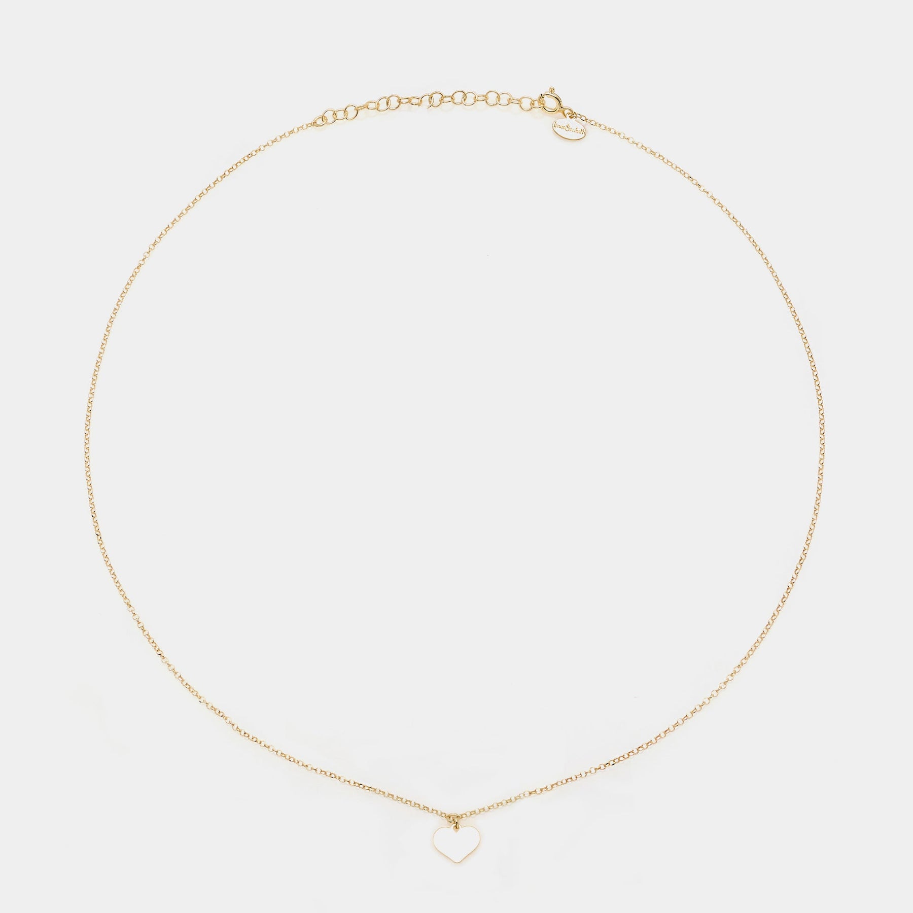 Gold-plated silver necklace with central heart pendant