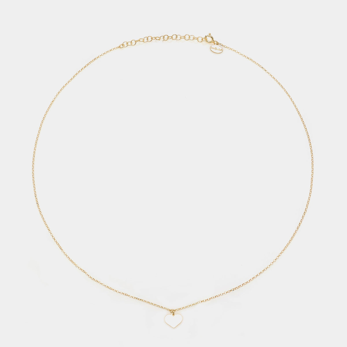 Gold-plated silver necklace with central heart pendant