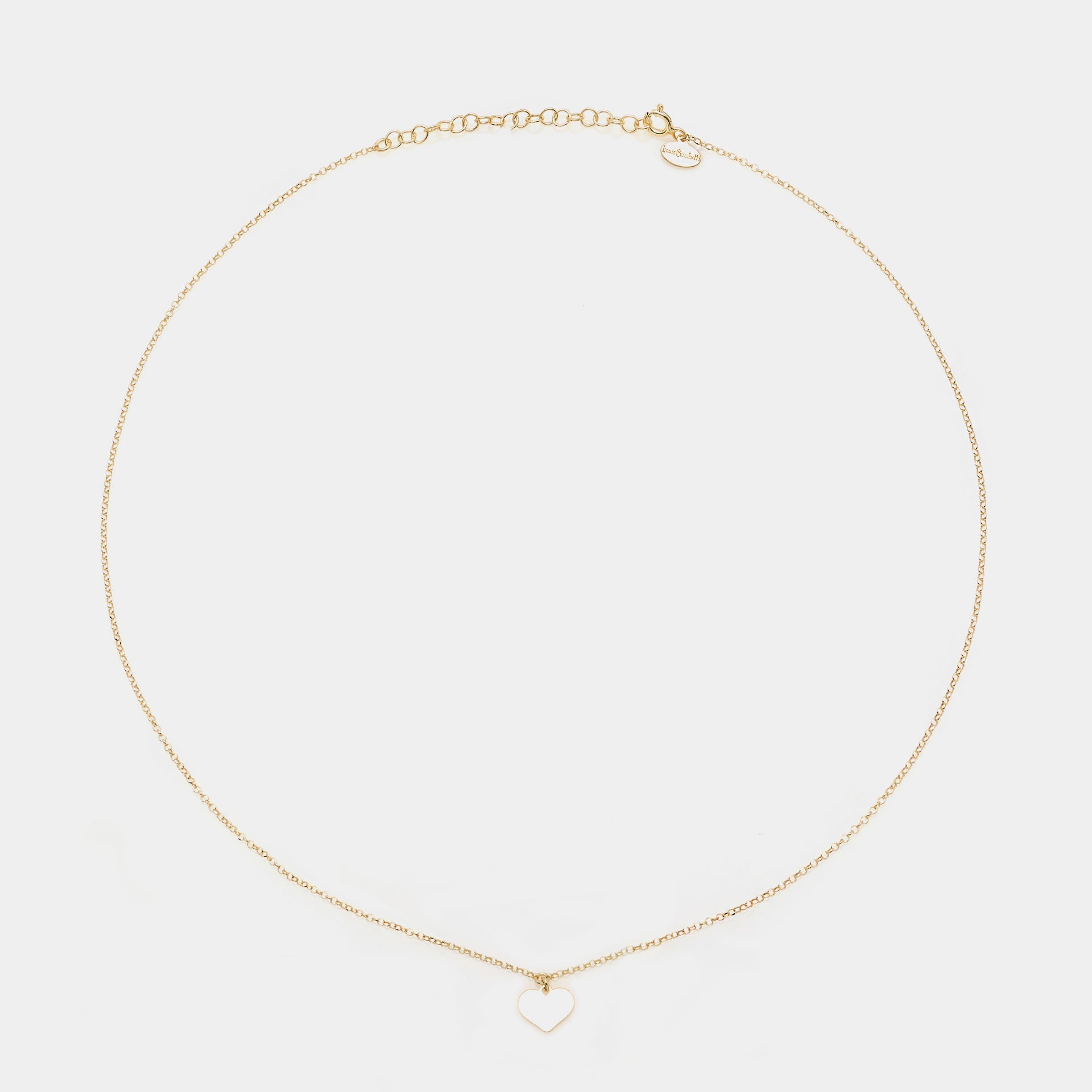 Gold-plated silver necklace with central heart pendant