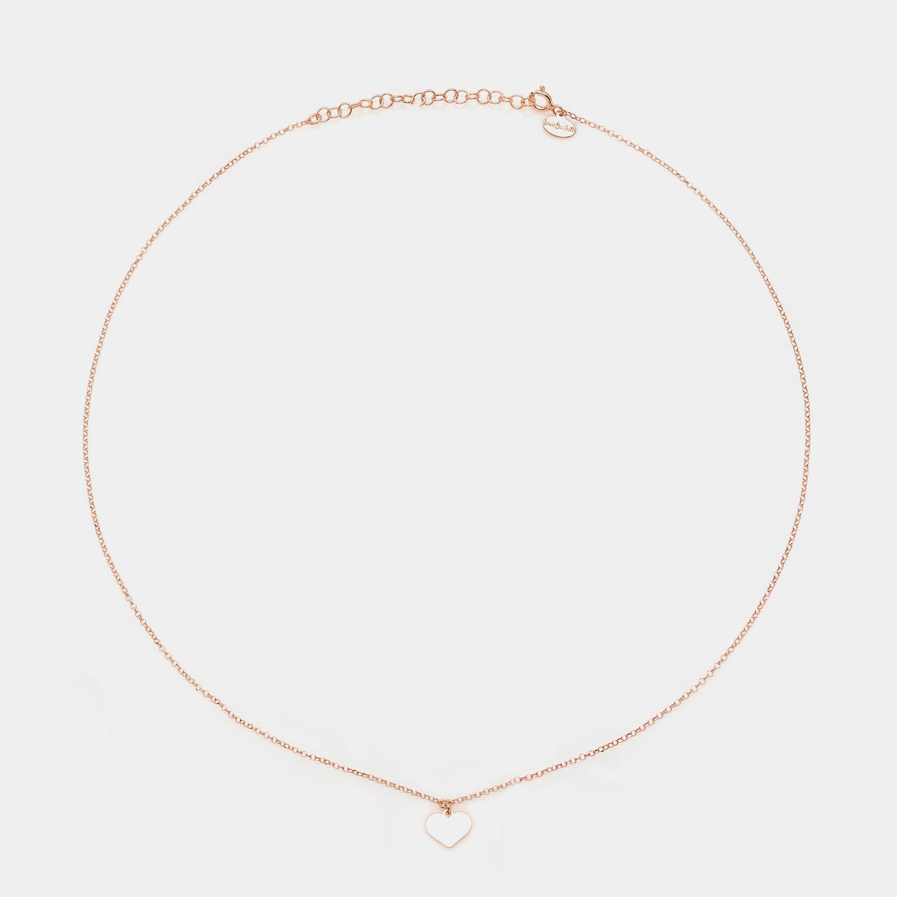 Rose gold silver necklace with central heart pendant
