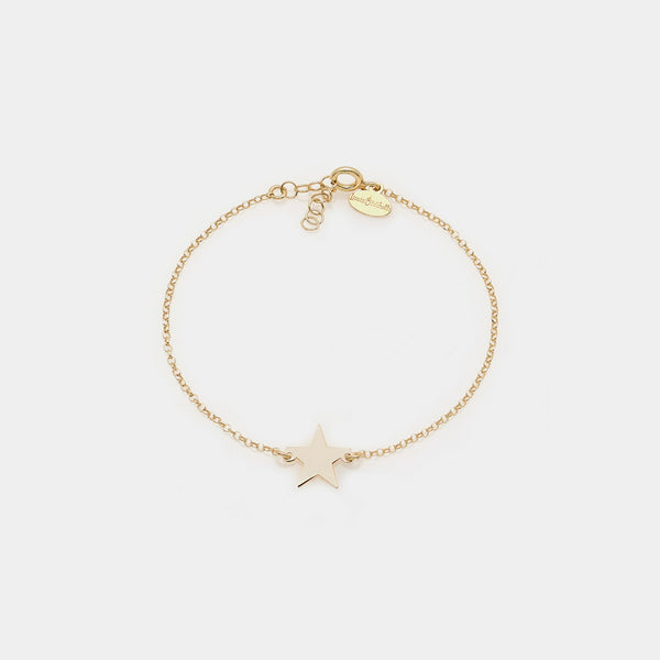 Pulsera de plata chapada en oro con centro de estrella