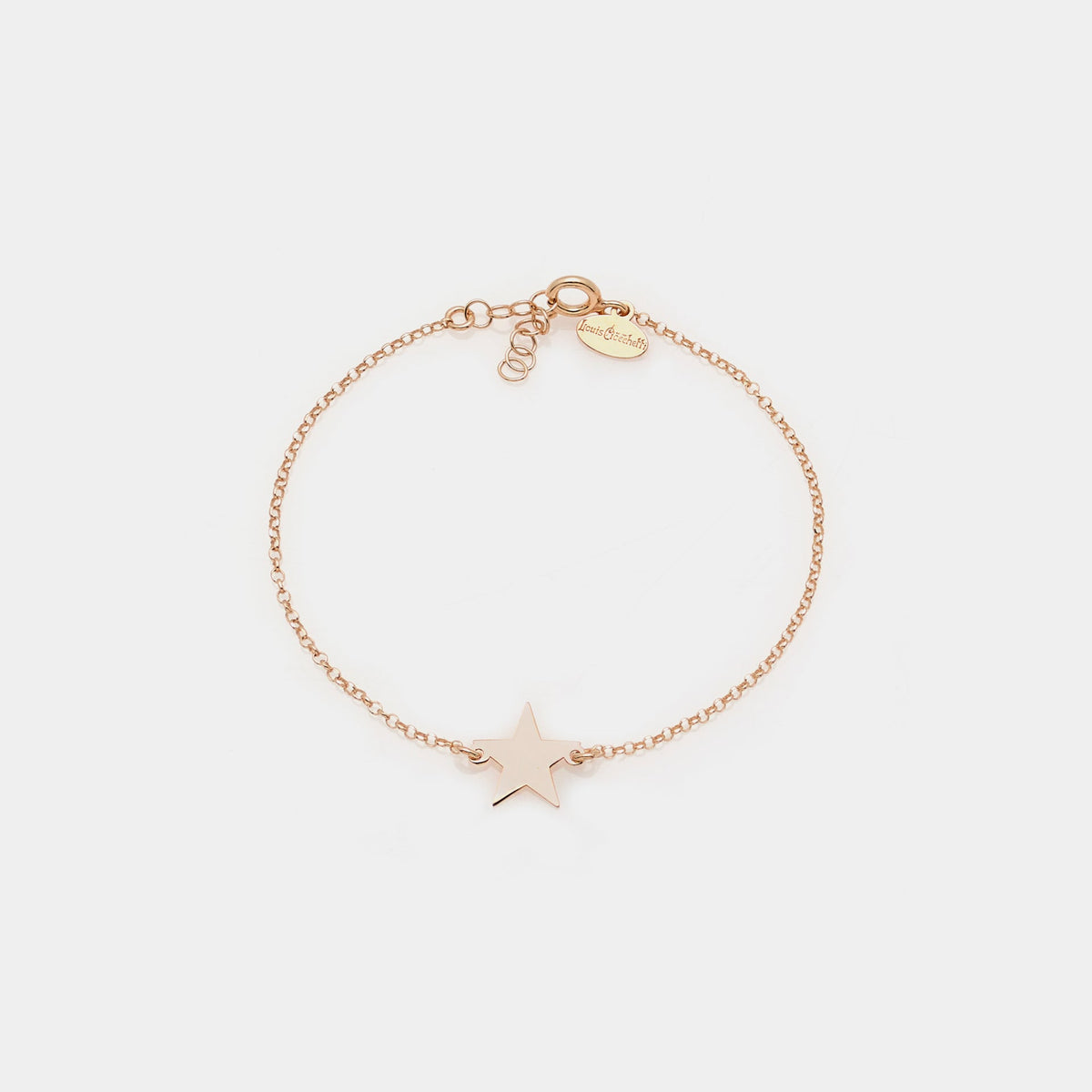Rose gold silver bracelet with star centerpiece
