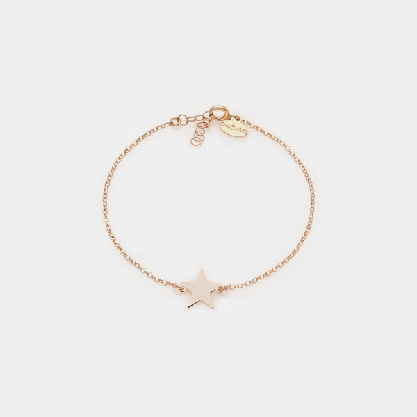 Rose gold silver bracelet with star centerpiece