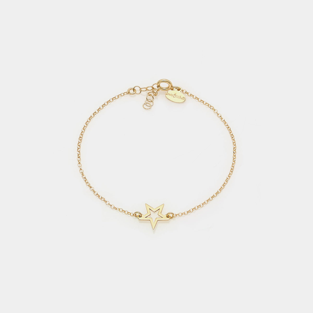 Pulsera de plata chapada en oro con centro de estrella perforada