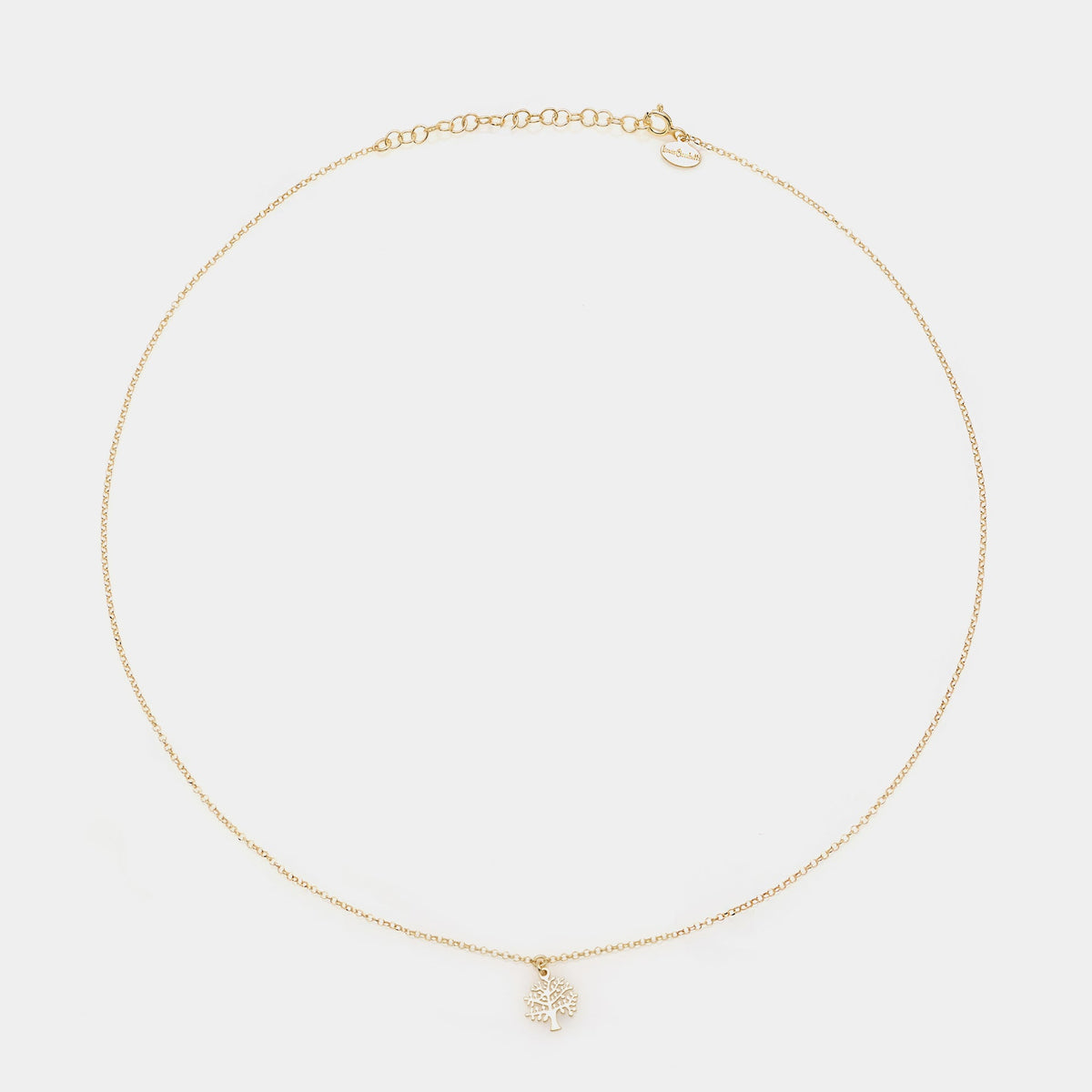 Gold-plated silver necklace with pierced tree of life pendant