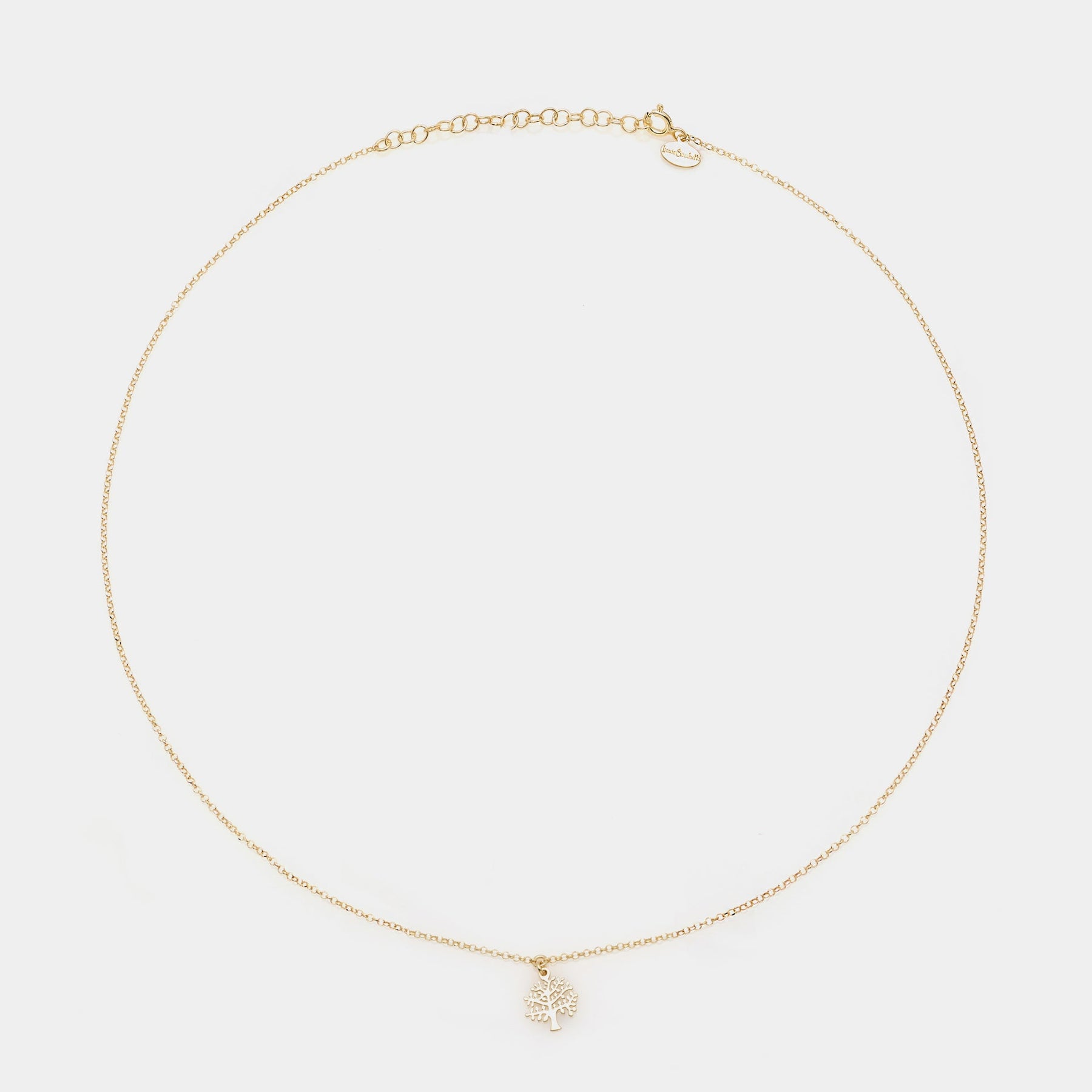 Gold-plated silver necklace with pierced tree of life pendant