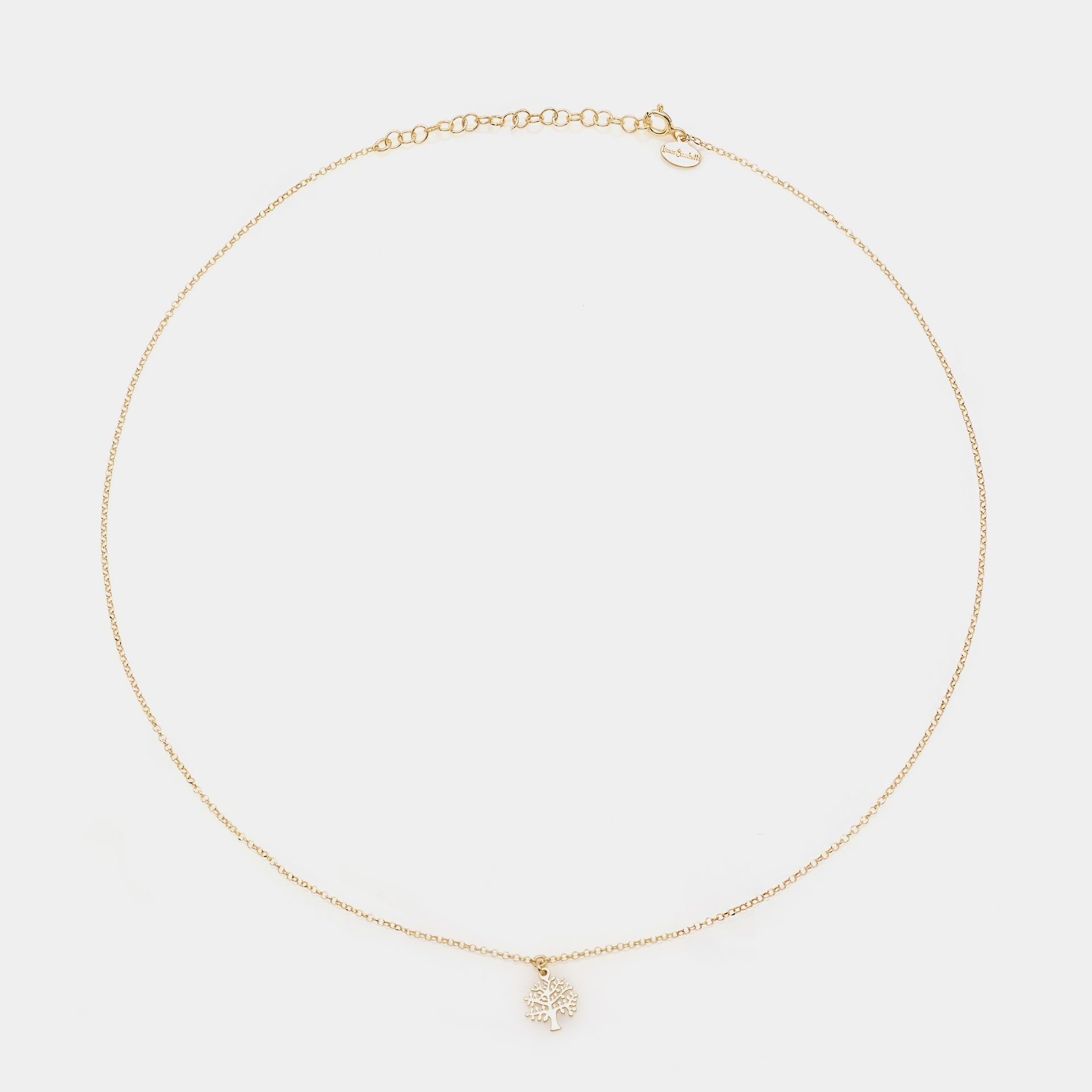 Gold-plated silver necklace with pierced tree of life pendant
