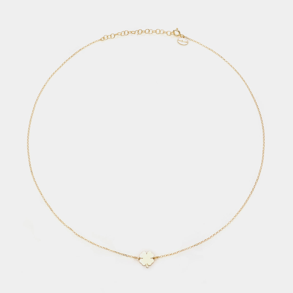 Gold-plated silver necklace with clover centerpiece