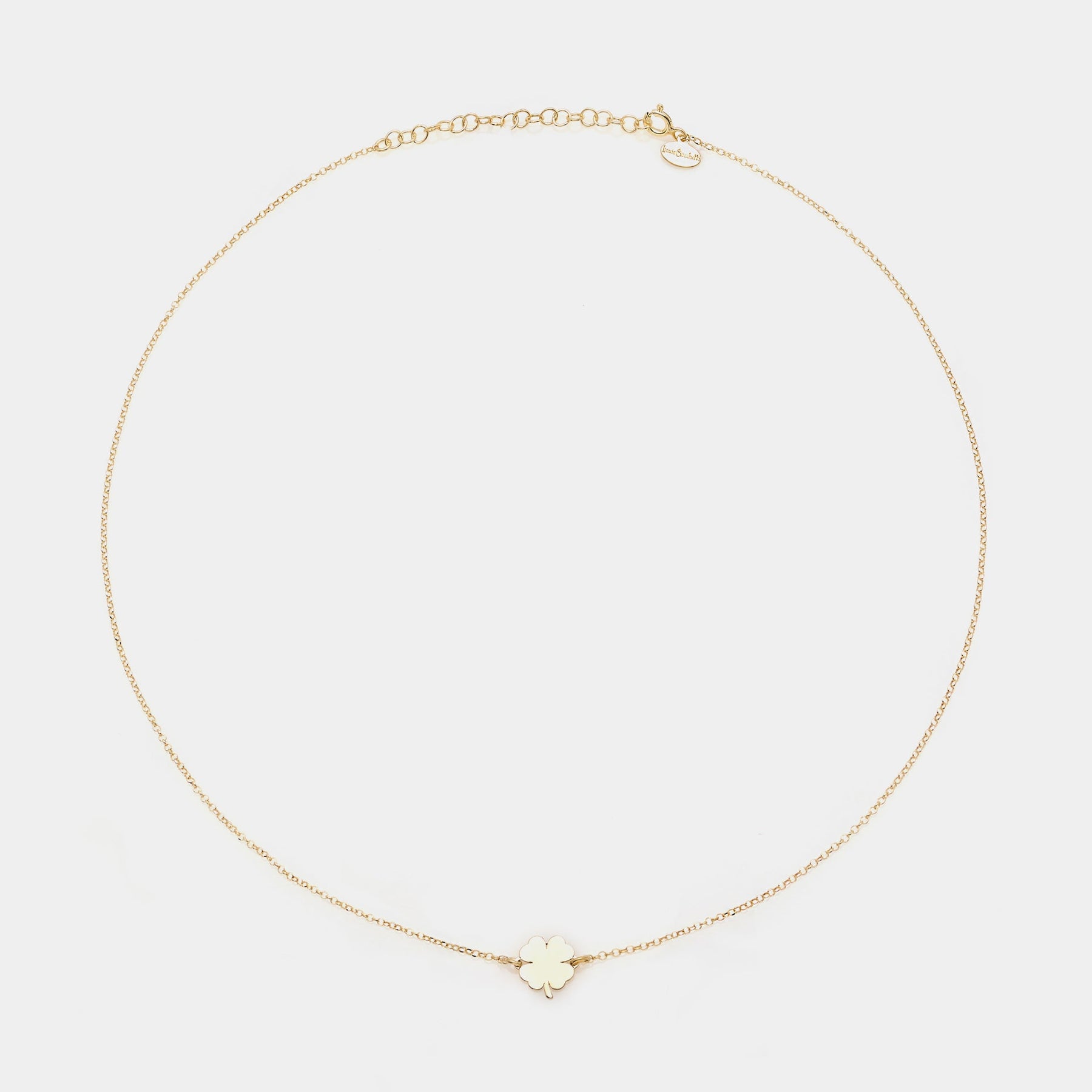 Gold-plated silver necklace with clover centerpiece