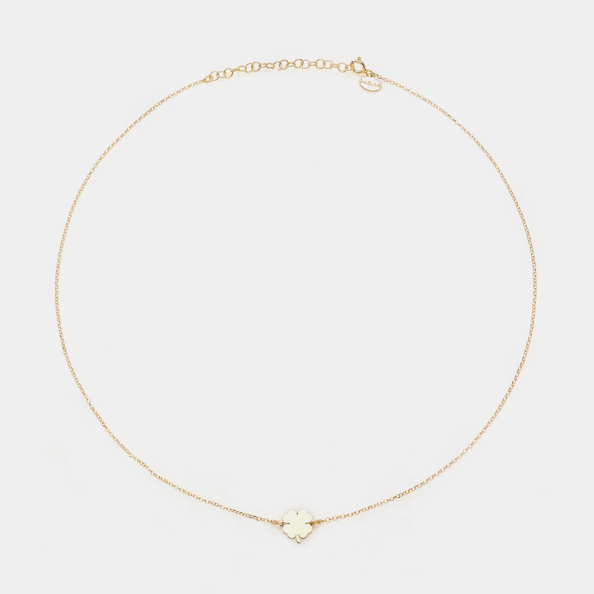 Gold-plated silver necklace with clover centerpiece