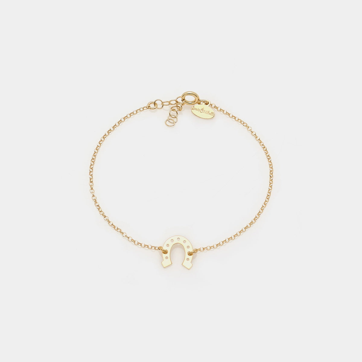 Gold-plated silver bracelet with horseshoe centerpiece